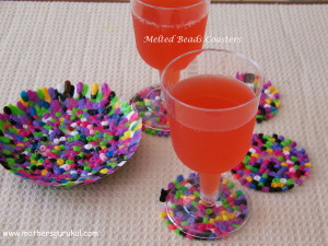meletd beads coasters 