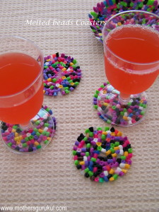 meletd beads coasters 