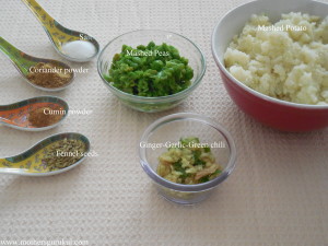 Aloo-matar kachori ingredients