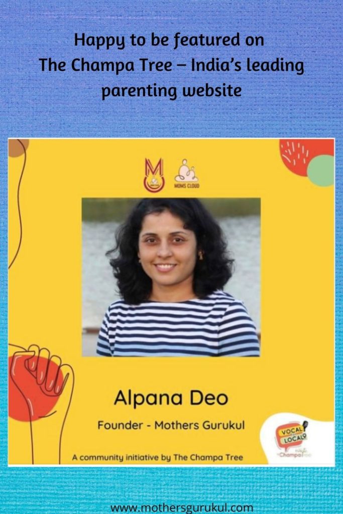 Happy to be featured on The Champa Tree – India’s leading parenting website